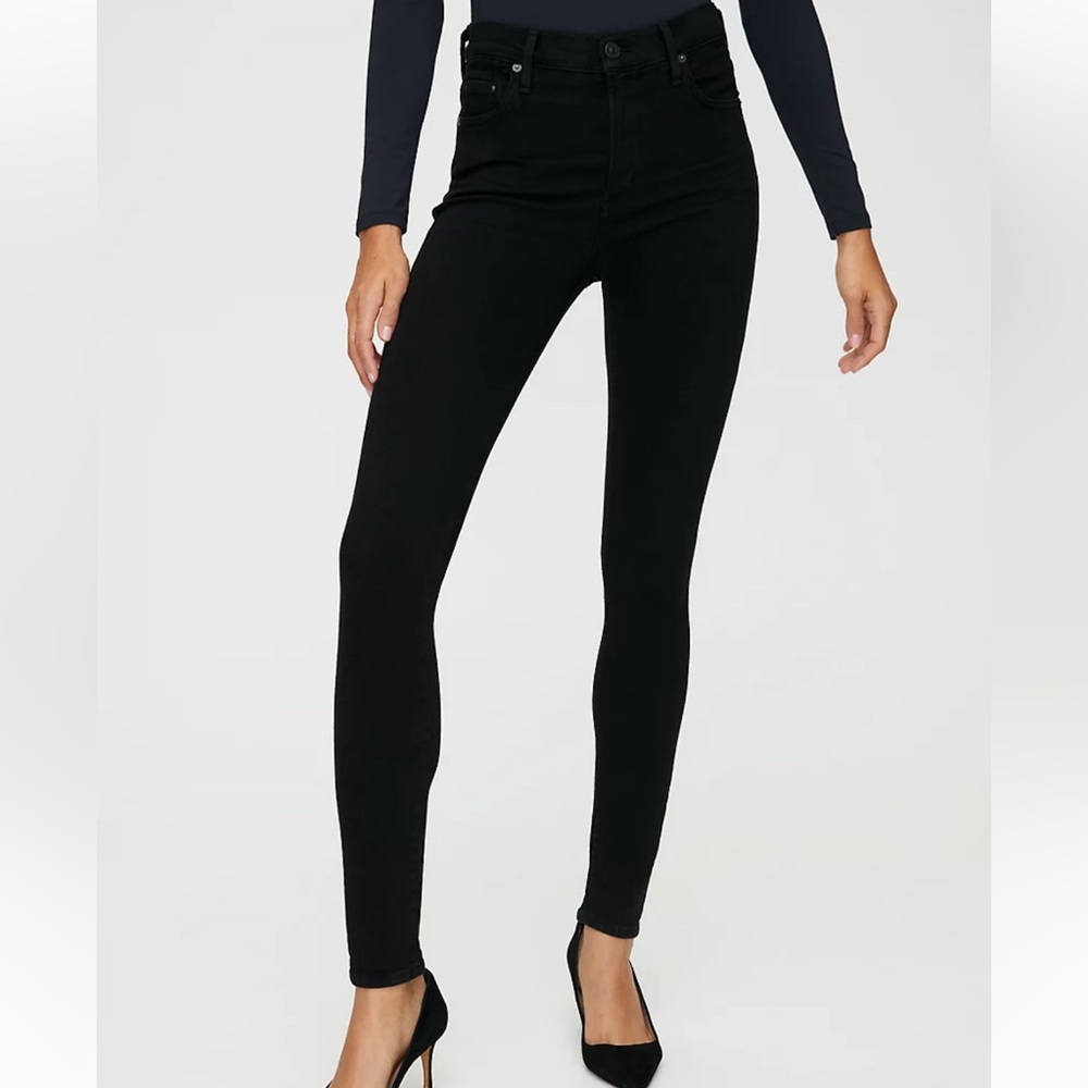 Citizens of Humanity | Rocket Crop High Rise Skinny black pants